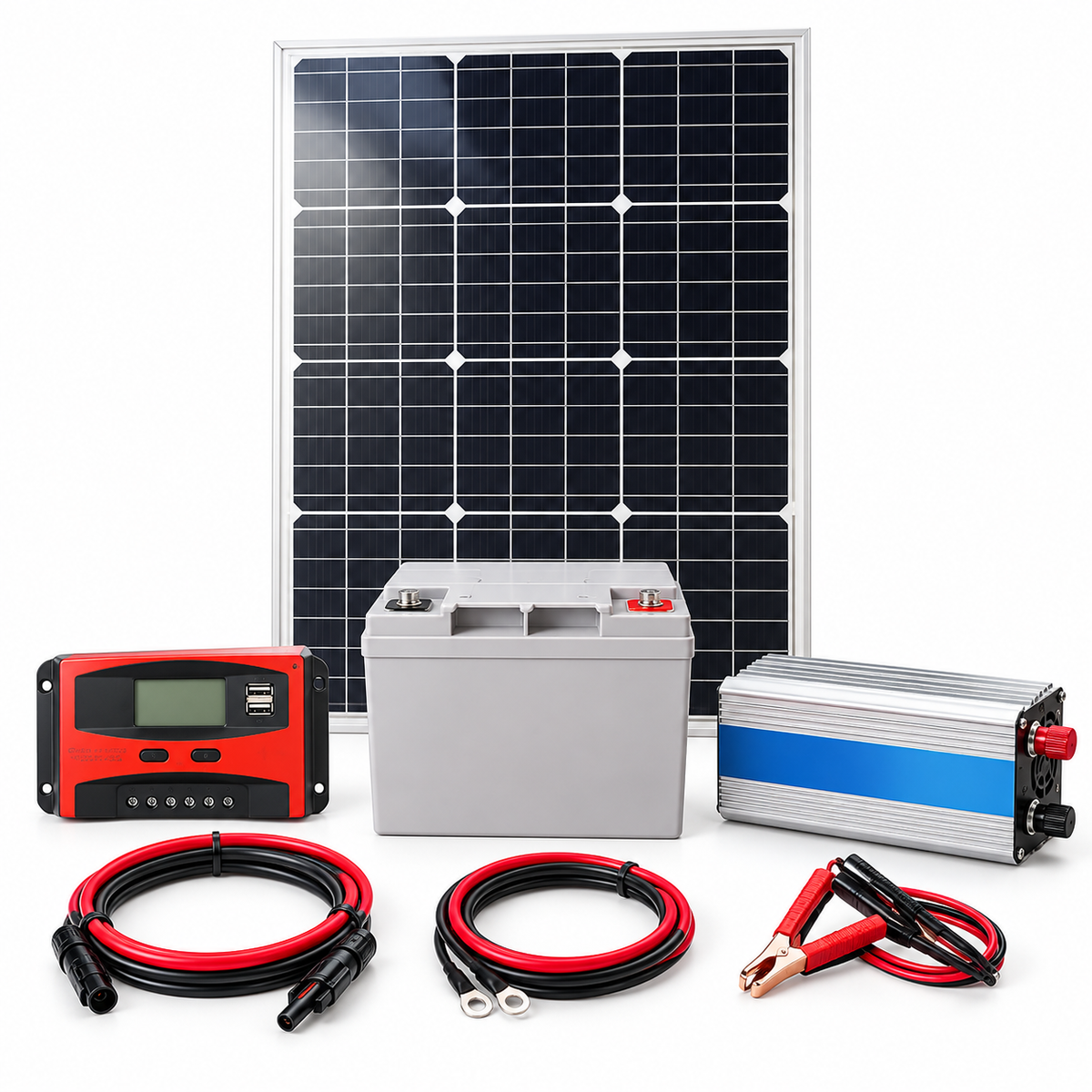 Kit Solar 500W con Panel 50W, Batería GEL 26Ah y Controlador 20A