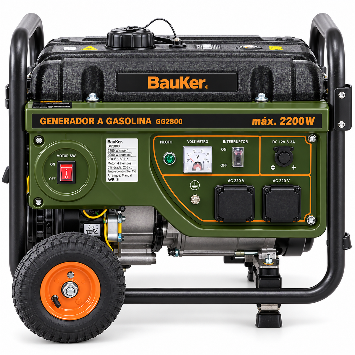 Generador Eléctrico Bauker GG2800 2200W Gasolina