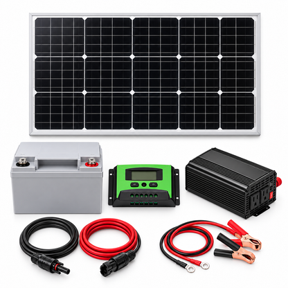 Kit Solar 500W con Panel 100W, Batería GEL 40Ah y Controlador 20A
