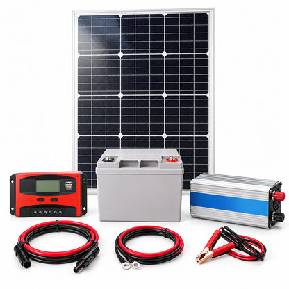 Kit Solar 500W con Panel 50W, Batería GEL 26Ah y Controlador 20A