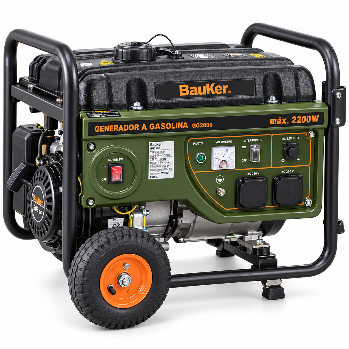 Generador Eléctrico Bauker GG2800 2200W Gasolina