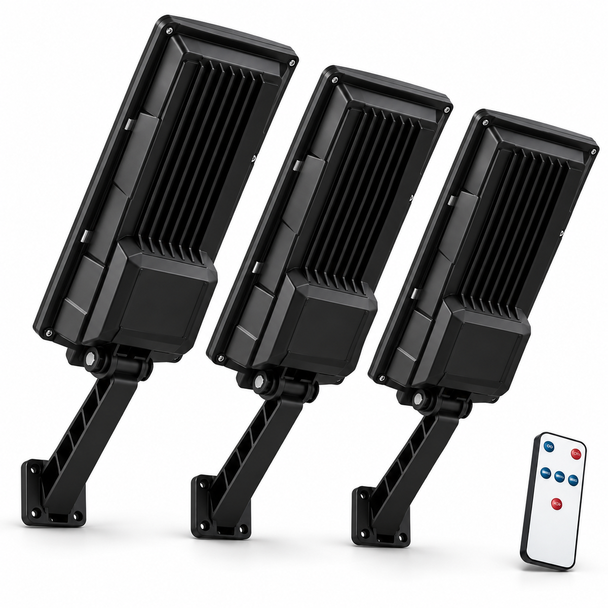 Pack x3 Focos Solares LED 3000W con Sensor y Control Remoto