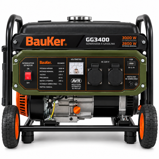 Generador Eléctrico Bauker GG3400 3000W Gasolina