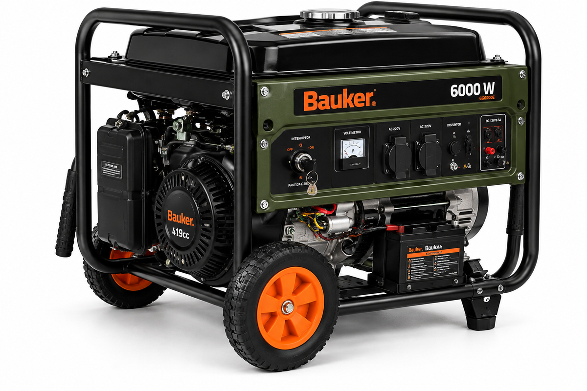 Generador Eléctrico Bauker GG6300E 6000W Gasolina